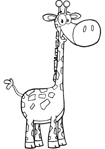 Happy Giraffe Coloring Page